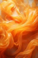 a close up of orange liquid flowing in the air generative ai photo