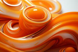 a close up of orange and white swirls generative ai photo