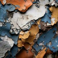 a close up of peeling paint on a wall generative ai photo