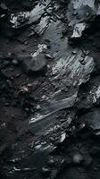 a close up of rocks and dirt with black paint on it generative ai photo