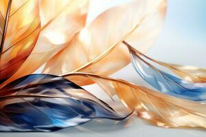 a close up of some colorful feathers on a white background generative ai photo