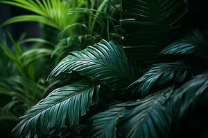 a close up of some green plants in a dark room generative ai photo