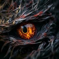 a close up of the eye of a dragon generative ai photo