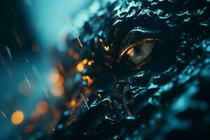 a close up of the eye of a dragon generative ai photo