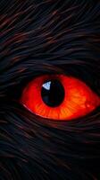 a close up of the eye of a black cat generative ai photo
