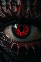 a close up of the eye of a dragon generative ai photo