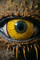 a close up of the eye of a dragon generative ai photo