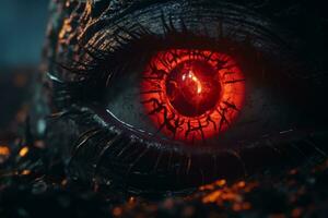 a close up of the eye of a monster generative ai photo