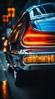 a close up of the tail lights of a classic car generative ai photo