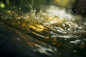 un cerca arriba de agua salpicaduras dentro el aire generativo ai foto