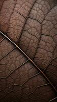 a close up view of a brown leaf generative ai photo