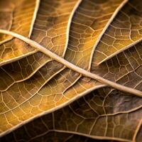 a close up view of a brown leaf generative ai photo