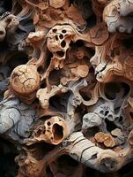 a close up view of a bunch of rocks generative ai photo