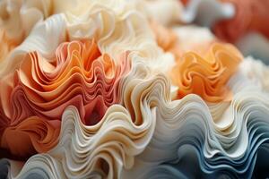 a close up view of a bunch of paper wavy shapes generative ai photo