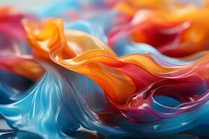 a close up view of a colorful liquid generative ai photo