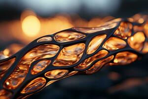 a close up view of a metal object with flames coming out of it generative ai photo