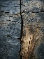 a close up view of a piece of wood with cracks generative ai photo