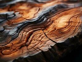 a close up view of a piece of wood generative ai photo
