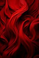 a close up view of a red silk fabric generative ai photo