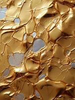 a close up view of a shiny gold surface generative ai photo