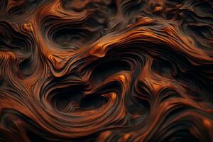 a close up view of a swirl of brown and black paint generative ai photo