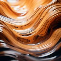 a close up view of a wave of orange liquid generative ai photo