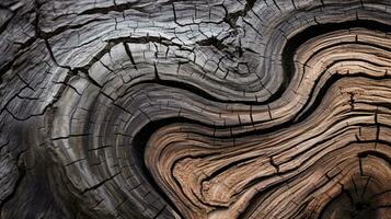 a close up view of a tree trunk with a wavy pattern generative ai photo