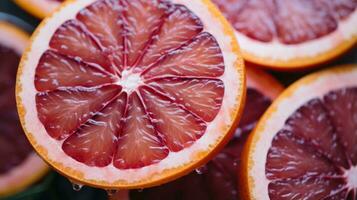 a close up view of blood oranges generative ai photo
