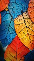 a close up view of colorful leaves generative ai photo