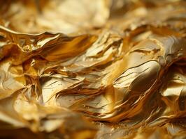 a close up view of gold paint on a surface generative ai photo