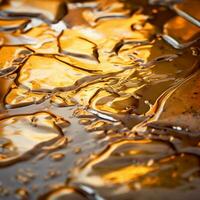 a close up view of oil and water on a surface generative ai photo