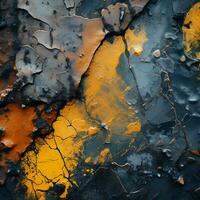 a close up view of paint splattered on a wall generative ai photo