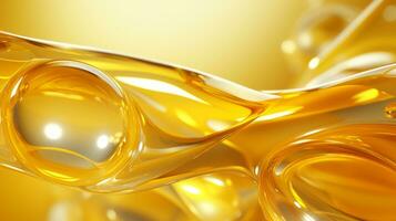 a close up view of some yellow liquid on a yellow background generative ai photo
