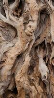 a close up view of the bark of a tree generative ai photo