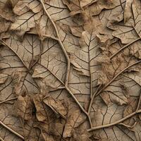 a close up view of the leaves of an oak tree generative ai photo