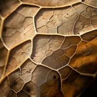 a close up view of the surface of a leaf generative ai photo