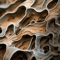 a close up view of the surface of a piece of wood generative ai photo