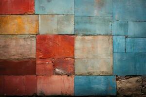 a colorful wall with many different colors painted on it generative ai photo