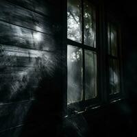a dark room with smoke coming out of the window generative ai photo