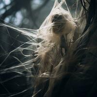 a ghostly figure in the dark with a spider web around it generative ai photo