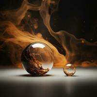 a glass ball with smoke coming out of it generative ai photo