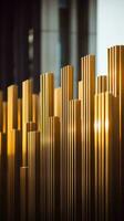 a group of golden metal poles in front of a building generative ai photo