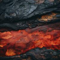 a lava flow with red and orange colors generative ai photo