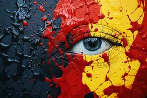 a painting of a german flag with an eye painted on it generative ai photo