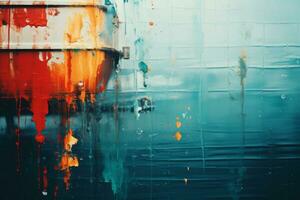 a painting of a boat on the water generative ai photo