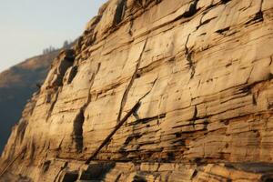 a person is standing on top of a cliff generative ai photo