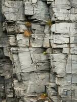 a person standing on the side of a cliff generative ai photo
