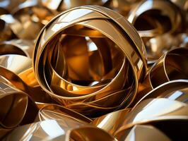 a pile of gold rings sitting on top of each other generative ai photo