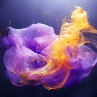 a purple and yellow liquid is being sprayed into the air generative ai photo