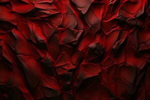 a red and black background with crumpled fabric generative ai photo